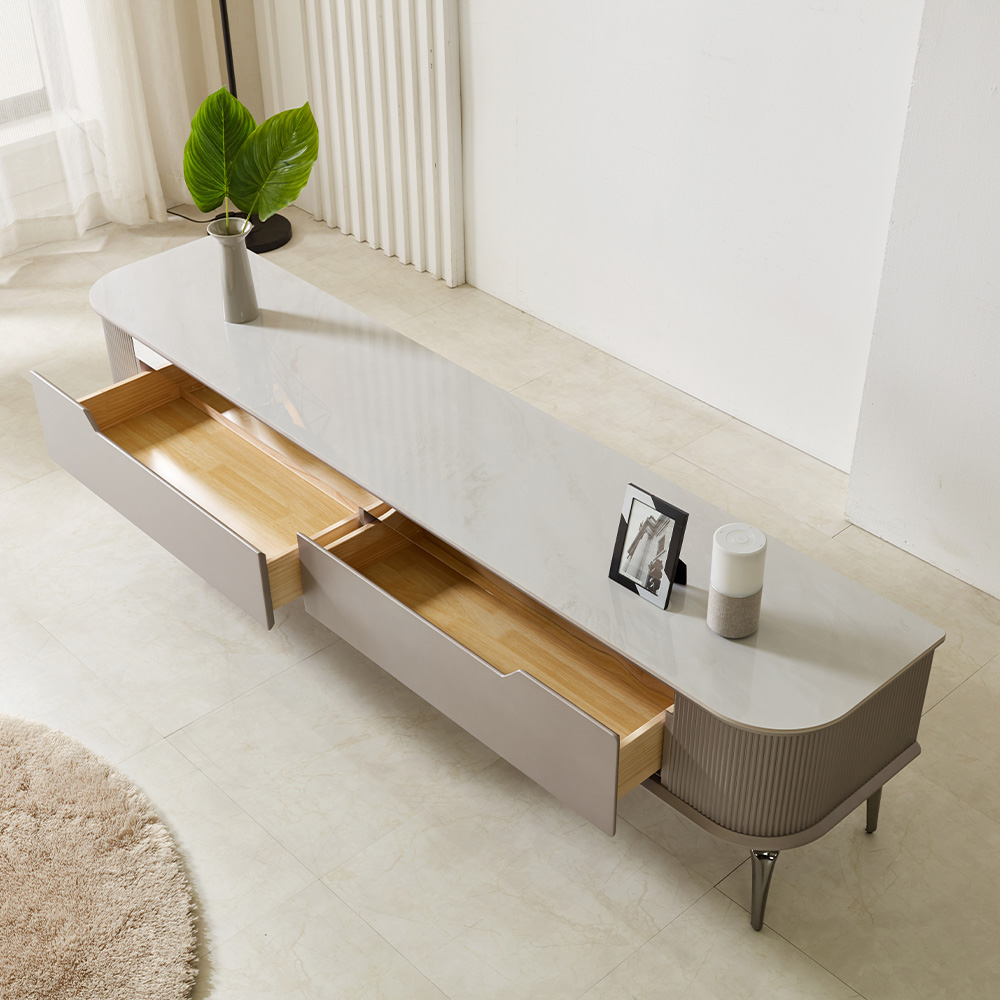 스코나 아네타 템바보드 포세린 세라믹 원목서랍 거실장 2000 TV장