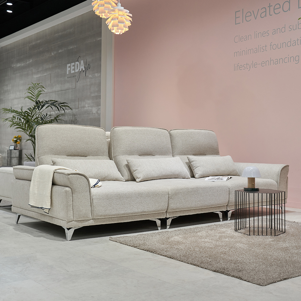 페다 노바 직조형 아쿠아텍스 패브릭 슬라이드형 스윙 소파 4인용+코너형특대스툴