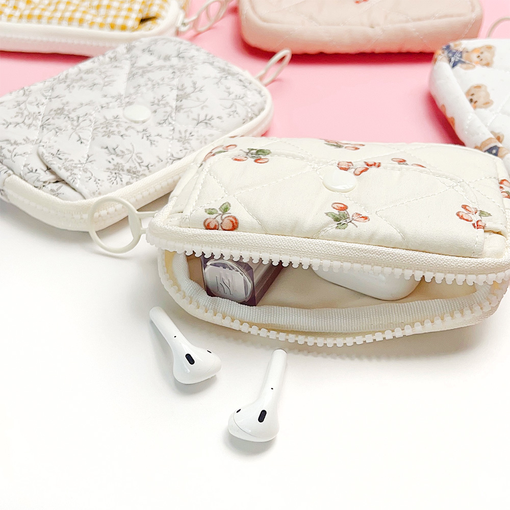 미니 파우치 퀼팅 여행용 손가방 이너백 화장품 생리대파우치