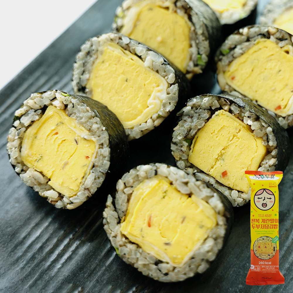 굿스푼 저당 전복 계란말이 두부 김밥 220g 3개입 냉동 잡곡 두부밥