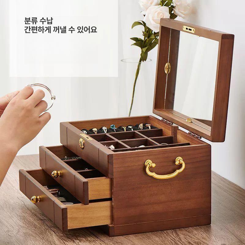 반지 귀걸이 보관함 보석함 악세사리 정리함 주얼리 액세서리 서랍형 목걸이 - 상세 이미지 5