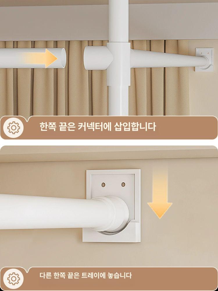 무타공 공간분리 파티션 행거형 칸막이 원룸 가벽 병풍 가림막 커튼 사무실 - 상세 이미지 3