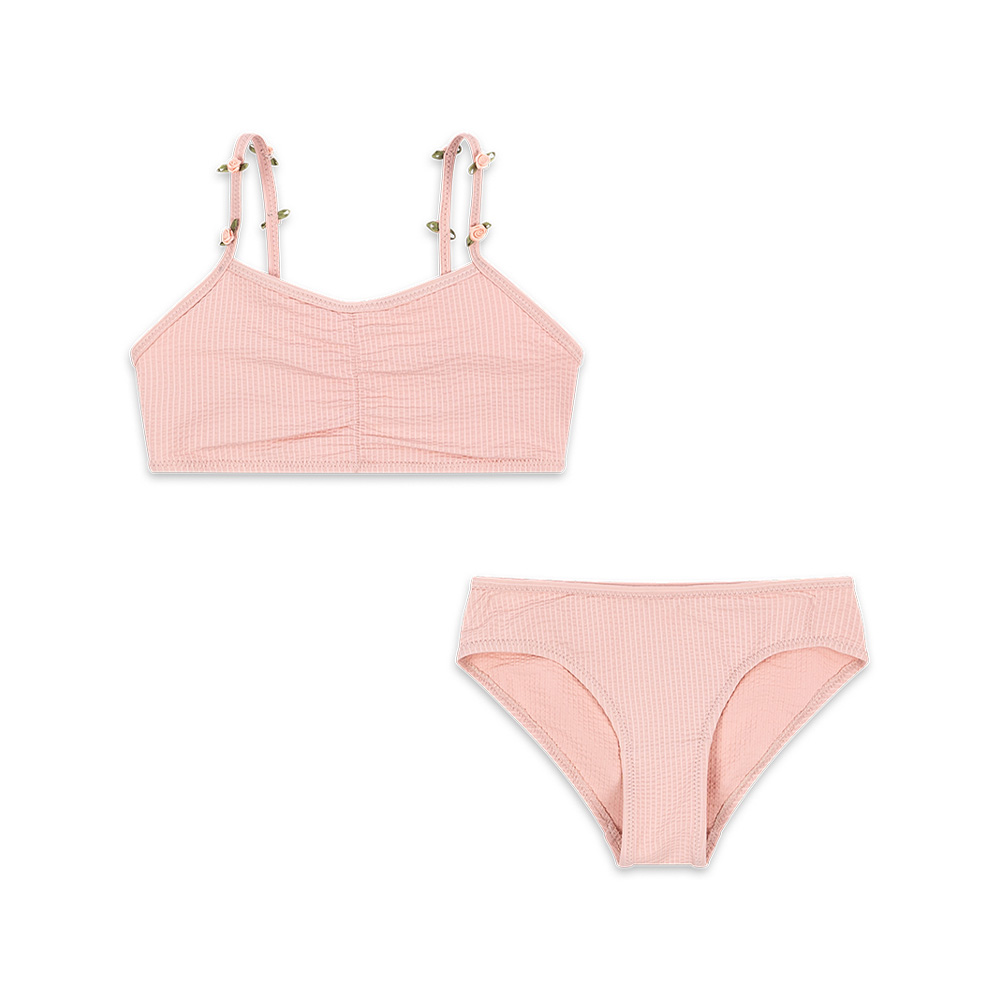 콩제슬래드 키즈 로즈 스트랩 플로리 비키니 수영복 KS102629 POWDER PINK - 메인 이미지