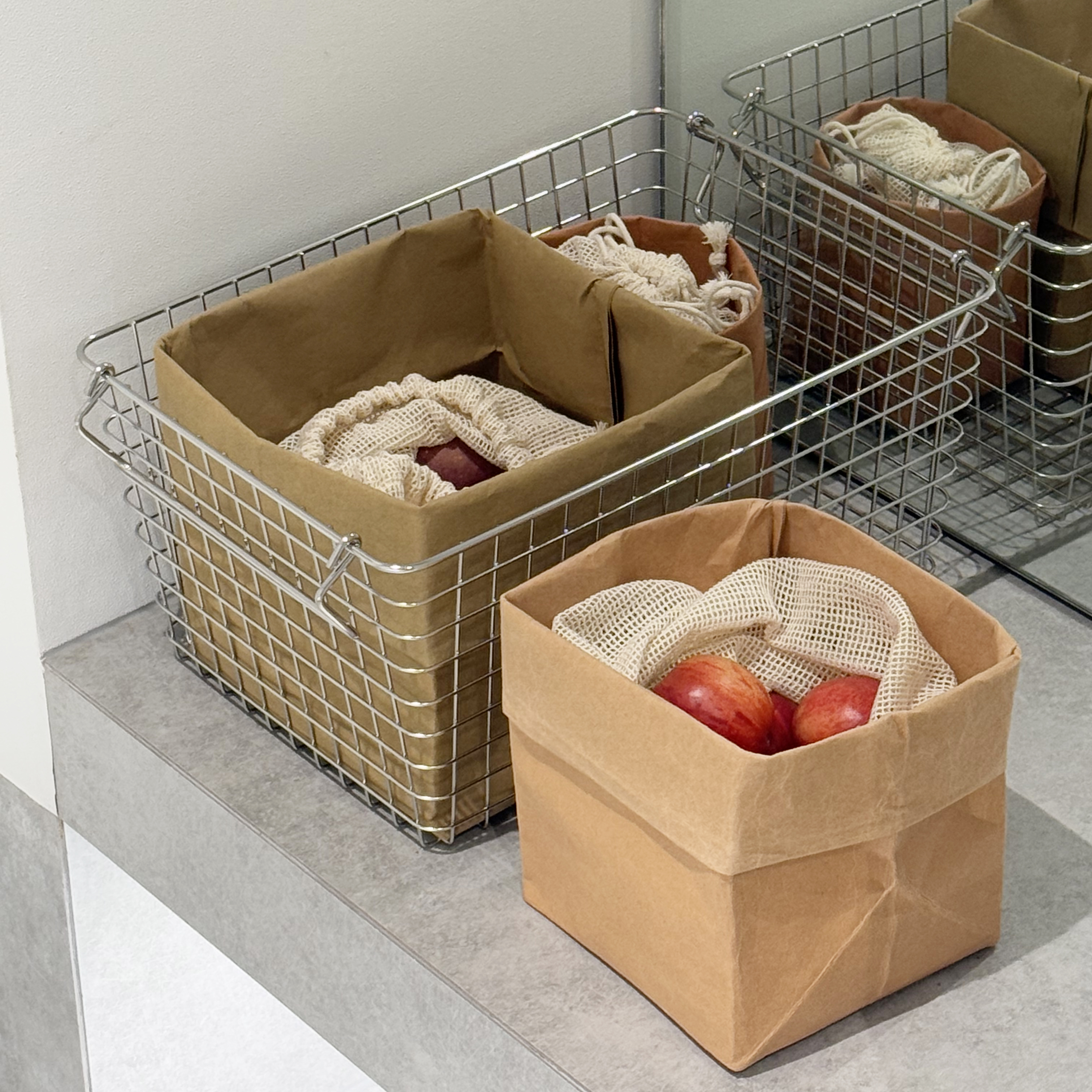 페이퍼백 냉장고 야채 보관함 종이 크라프트지 봉투 수납 S