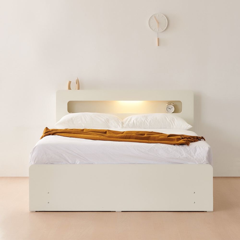 동서가구 룸인 2단 4서랍 Q 수납 침대+매트리스 독립매트리스, 헤드형_화이트