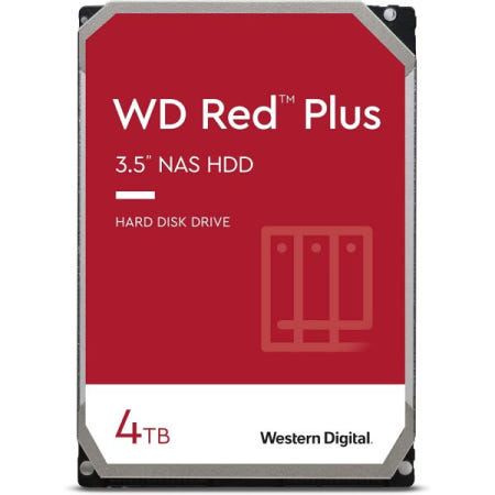 Western Digital [해외]웨스턴 디지털 4TB WD 레드 플러스 NAS 내장 하드 드라이브 HDD - 5400RPM, SATA 6Gb/s, CMR, 64MB 캐시, 3.5인치 WD40EFRX