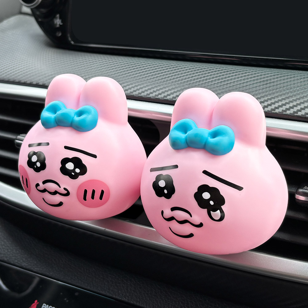 벨르아망 빤쮸토끼 캐릭터 차량용 방향제 빅페이스 자동차 송풍구 디퓨저 울먹빤쮸 블랙체리