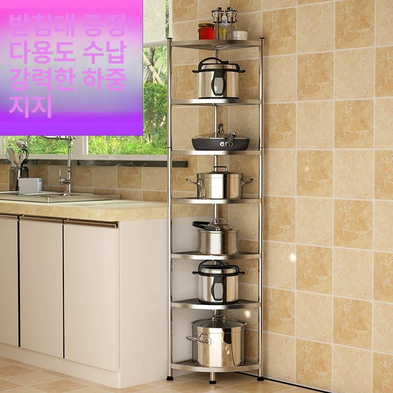 스텐 코너선반 틈새 진열대 삼각 스테인레스 정리 수납장 32x32 61cm 3층 - 상세 이미지 2