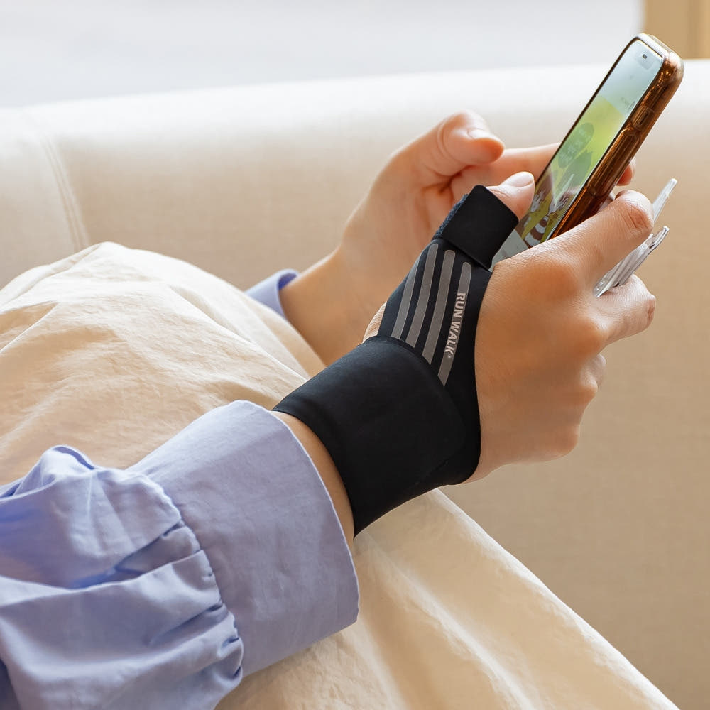 런워크 손목보호대 엄지손가락 건초염 터널증후군 오른손 블랙 제품 이미지