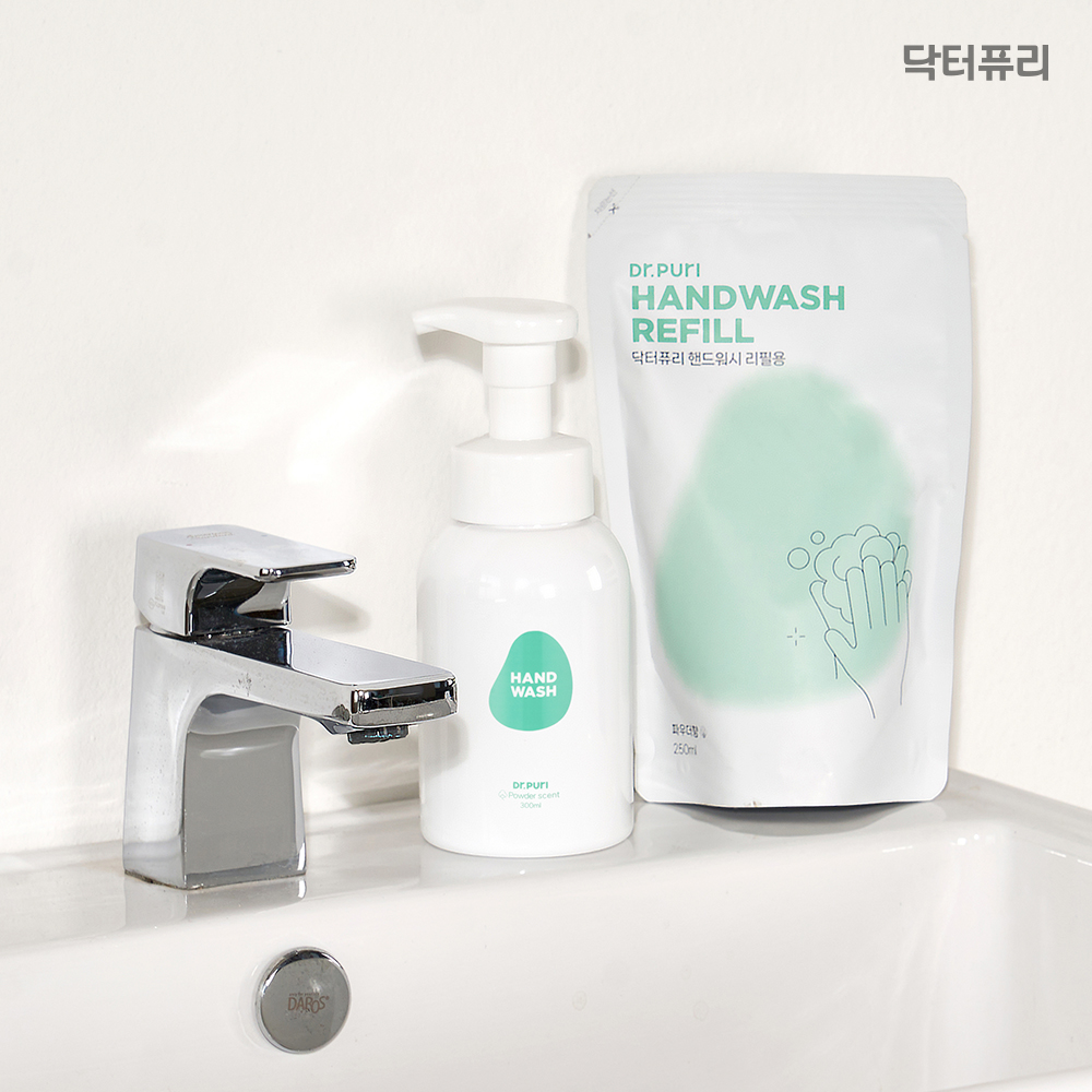닥터퓨리 핸드워시 리필 파우치 파우더향 알러젠프리 250ml, 3개 - 상세 이미지 4