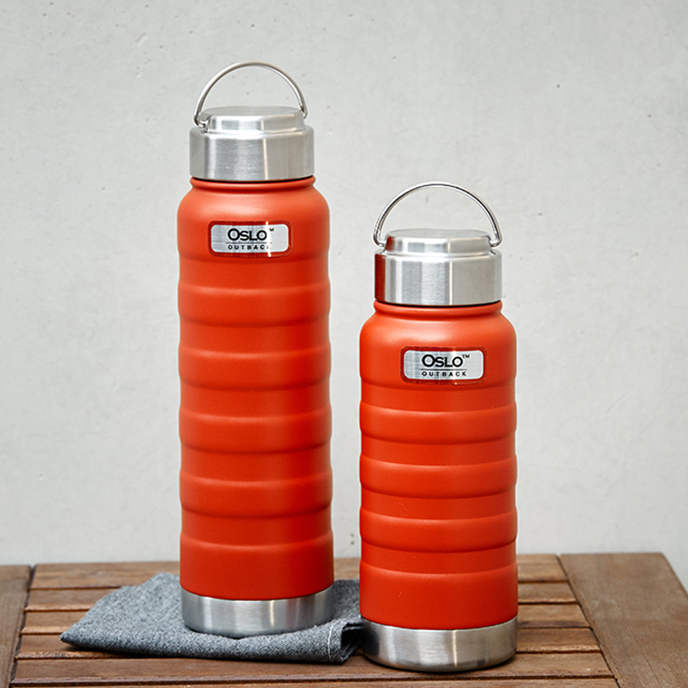 오슬로 아웃백 스테인리스 텀블러 휴대용 보온보냉 물병 700ml, 레드, 1개 - 상품 이미지