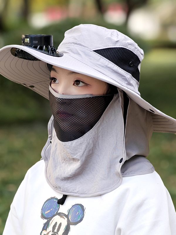 선풍기모자 모자 태양열 태양광 썬캡 선풍기달린 벙거지 낚시 등산 충전 캠핑 농사 - 상세 이미지 5
