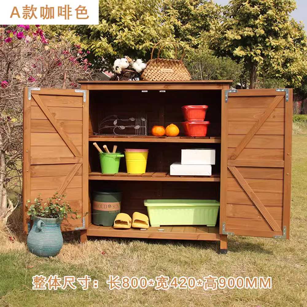 야외 수납함 원목 방수 정원 마당 도구 보관 캐비닛 A 이미지 6