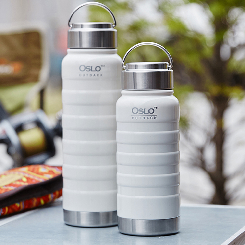 오슬로 아웃백 스테인리스 텀블러 휴대용 보온보냉 물병 700ml, 샤인화이트, 1개 - 상품 이미지