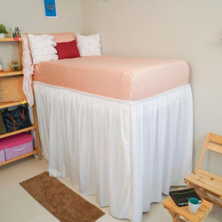 Rajlinen [해외]라즐리넨 기숙사 방 침대 스커트, 100% 극세사, 엑스트라 롱 테일러드 드롭 더스트 러플, 럭셔리 칼리지 룸 에센셜, 36인치 드롭, 주름 방지, 이지 핏, 트윈 XL(3