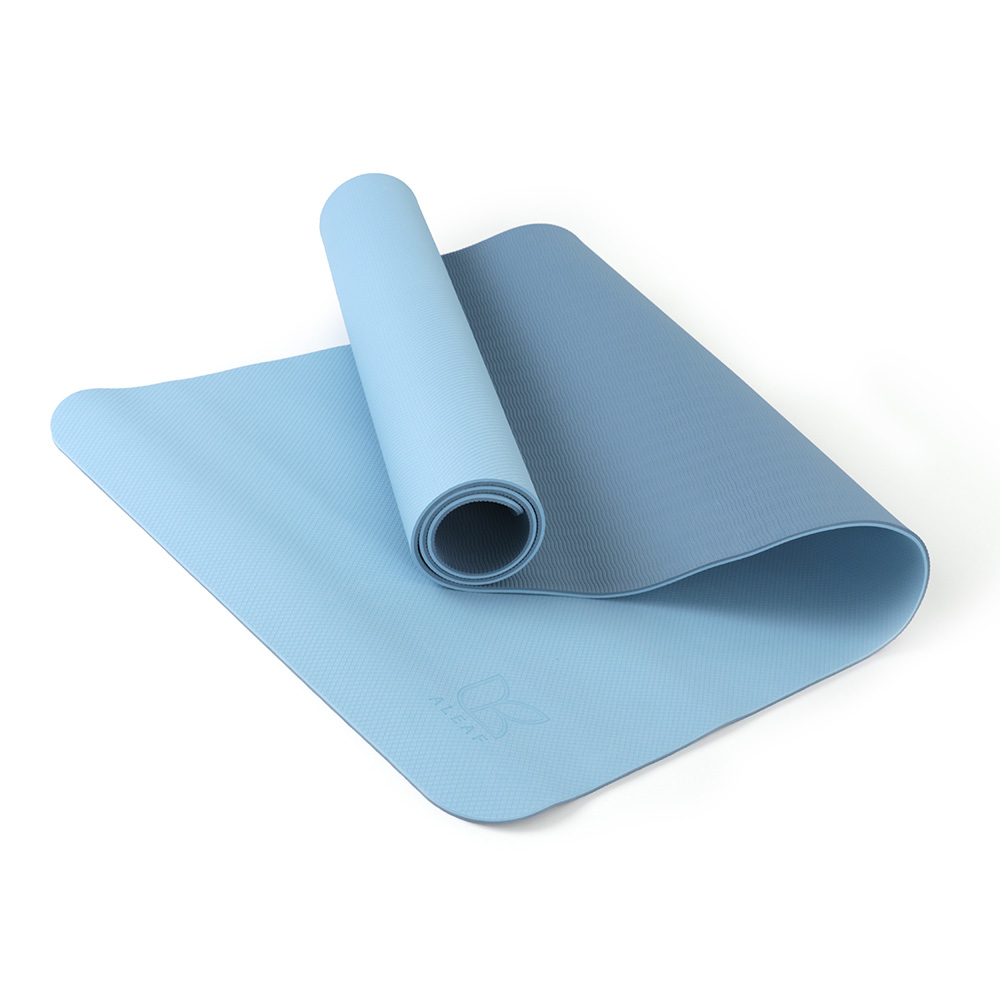 아리프 TPE 요가매트 스탠다드 양면 밴드포함 6mm, 코튼블루