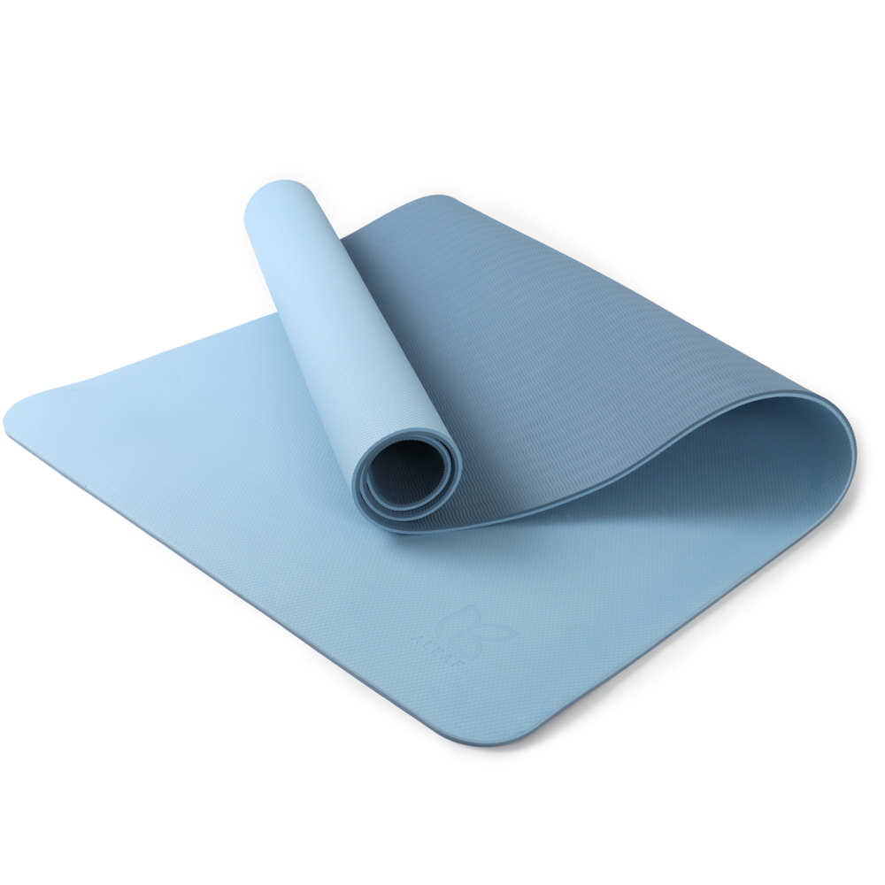 아리프 TPE 요가매트 와이드 양면 밴드포함 8mm, 코튼블루