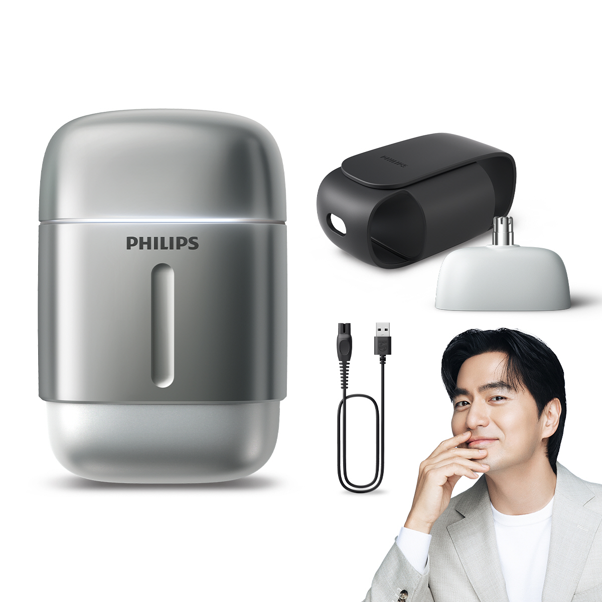 필립스 컴팩트 프로 휴대용 전기면도기 실버 S793/06 제품 이미지