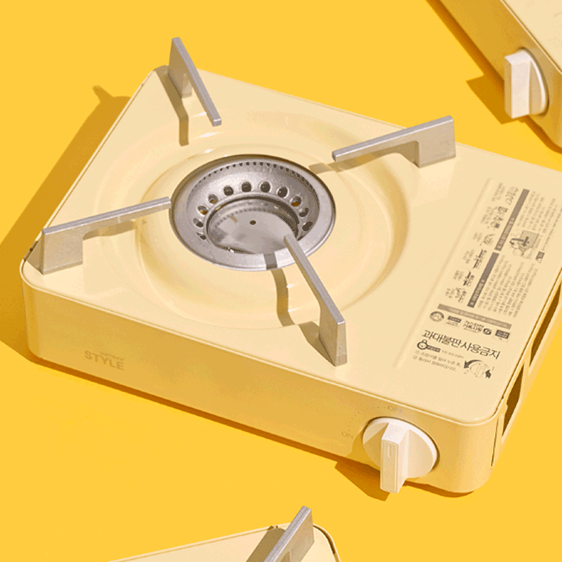 스타일 휴대용 가스렌지 옐로우 블럭 가스레인지 캠핑 미니 버너 스토브