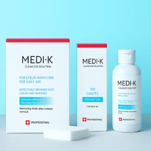약국입점 메디케이 클린아이솔루션 눈꺼풀세정제 대용량 150ml+의약외품 ... 솔직 후기 | 피부 타입별 분석 - 상품 이미지 1