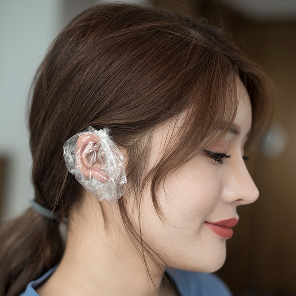 염색 이어캡 귀마개 미용실 귀덮개 귀비닐