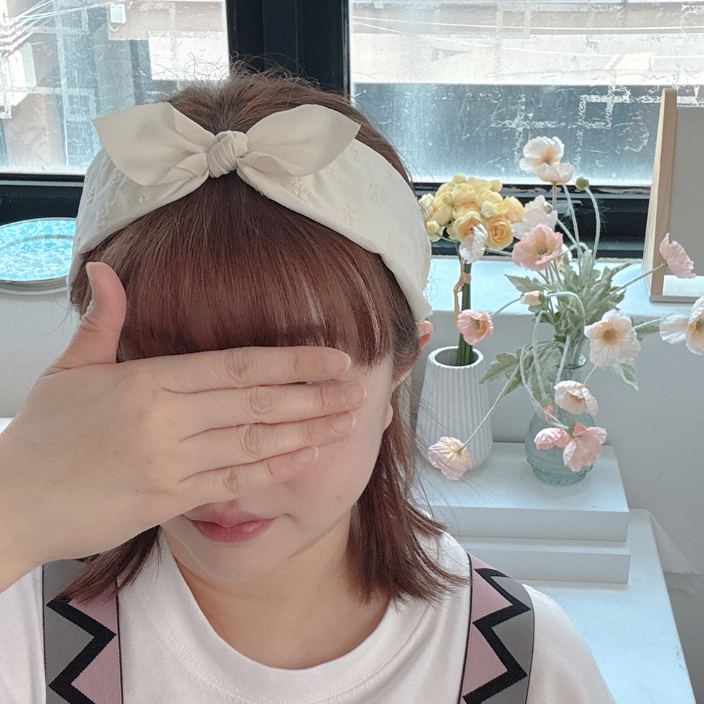 데이지자수 리본머리띠 헤어밴드 반다나머리띠 넓은헤어밴드 헤어스카프 헤어악세사리 이미지 6
