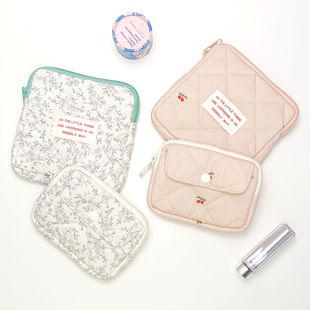미니 파우치 퀼팅 여행용 손가방 이너백 화장품 생리대파우치