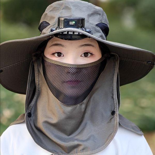 선풍기모자 모자 태양열 태양광 썬캡 선풍기달린 벙거지 낚시 등산 충전 캠핑 농사 - 상품 이미지