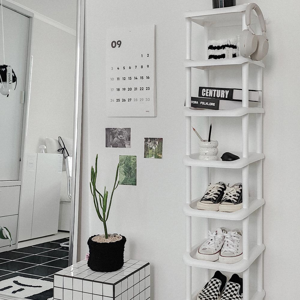 클래식 현관 신발장 아파트 좁은 틈새 신발정리대 슬림 실내화거치대 - 상세 이미지 4