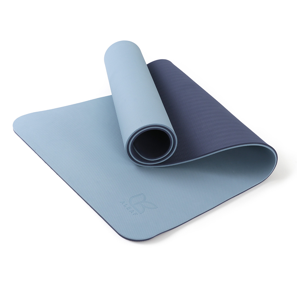 아리프 TPE 요가매트 스탠다드 양면 밴드포함 10mm, 스틸블루
