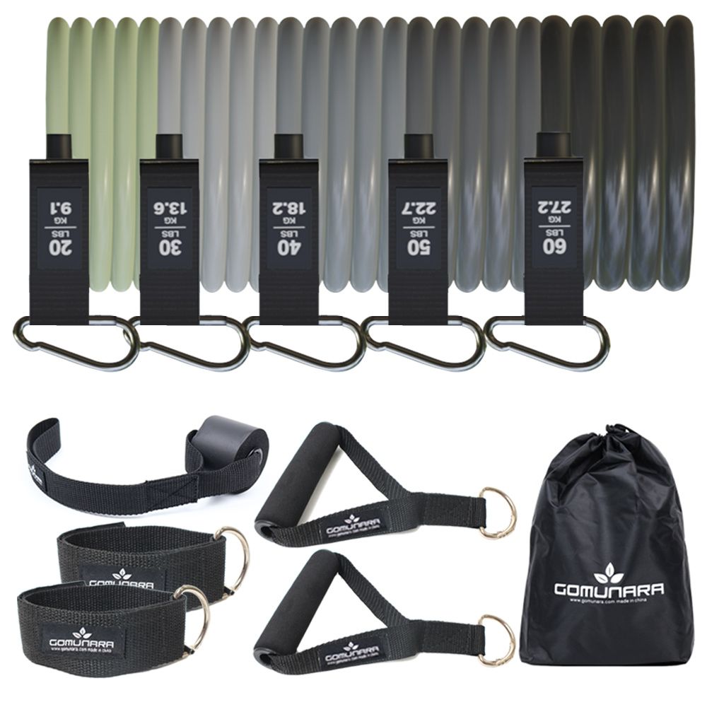고무나라 멀티 튜빙밴드 세트 울트라 고무 운동 헬스 탄력 저항 라텍스 홈트레이닝 근력 기구 5종
