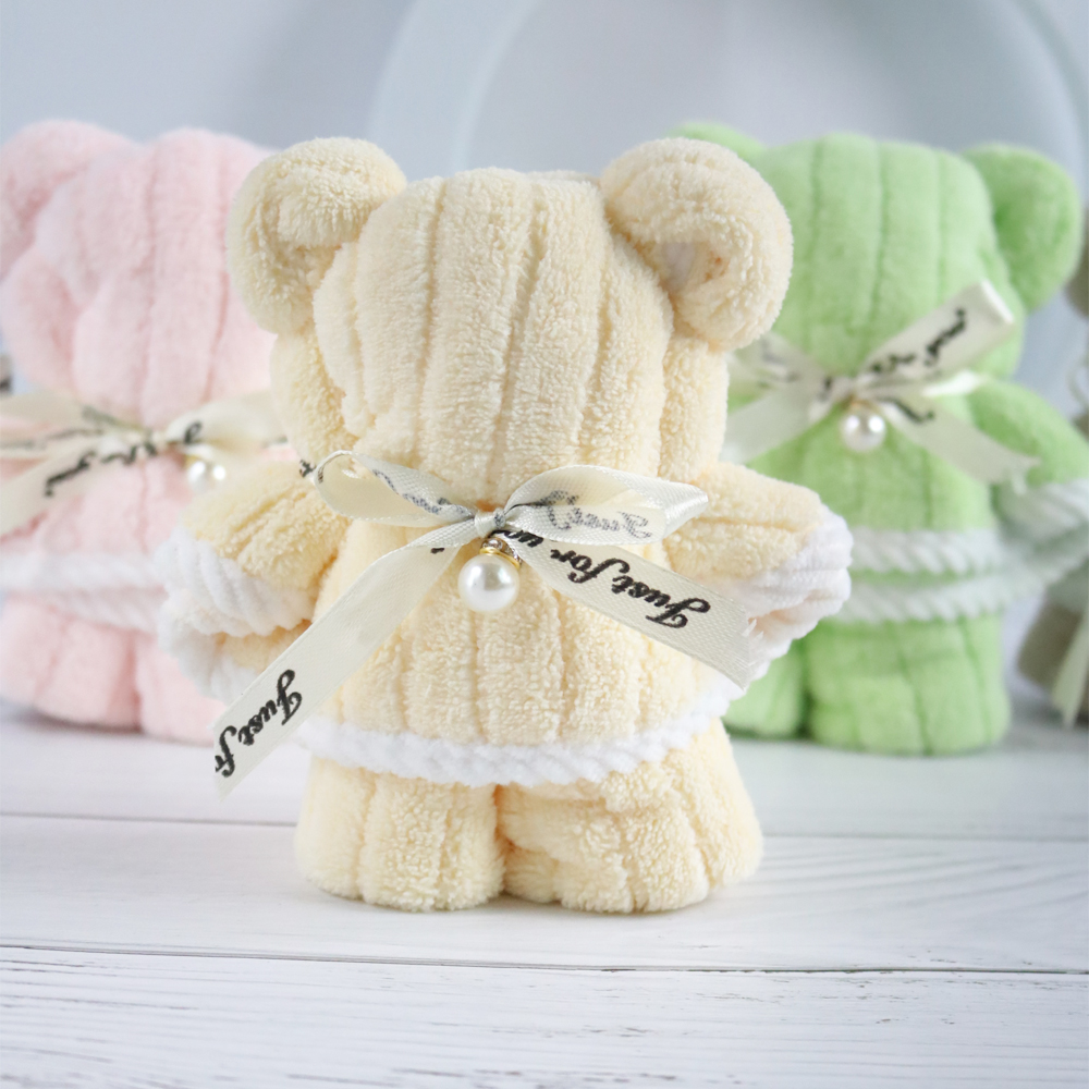 니즈엘 곰 토끼 고리 수건 어린이집 생일 단체 답례품 구디백 스트링백, 도톰곰 10개 이미지 6