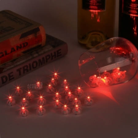 오와이규협력사 파티 LED 볼 풍선 조명 레드 50개입 소형전구 풍선조명등