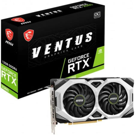 [해외]MSI GeForce RTX 2060 Ventus 12G OC 게이밍 그래픽 카드 - 12GB GDDR6, 1680MHz, PCI Express x16 3.0, 192비트,