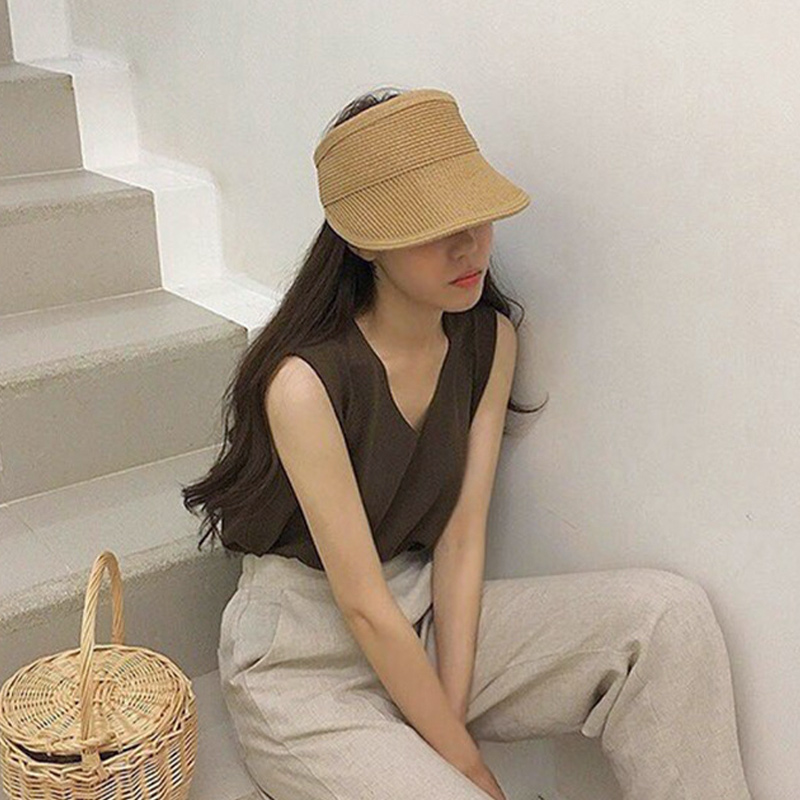 감성 데일리 여름 여성 자외선차단 헬렌 돌돌이 썬캡 - 상세 이미지 3
