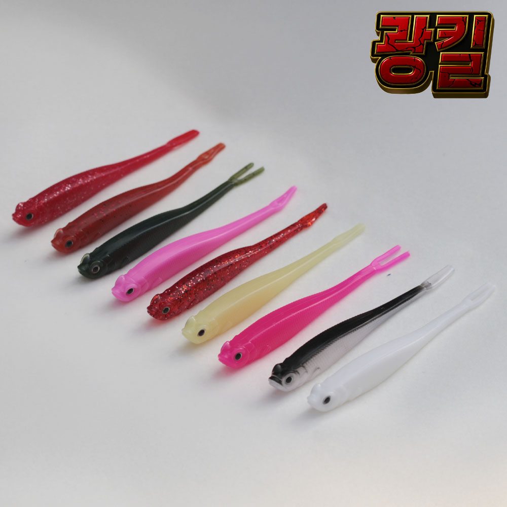광킬 광어 다운샷웜 모터오일 레드 광어웜 - 상세 이미지 4