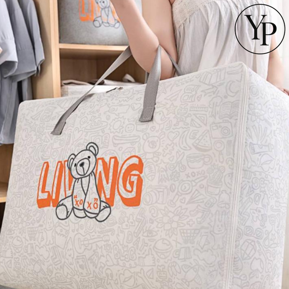 패브릭 이불 가방 보관함 파우치 수납함 여행용 리빙 박스 부직포 이불보 보관백