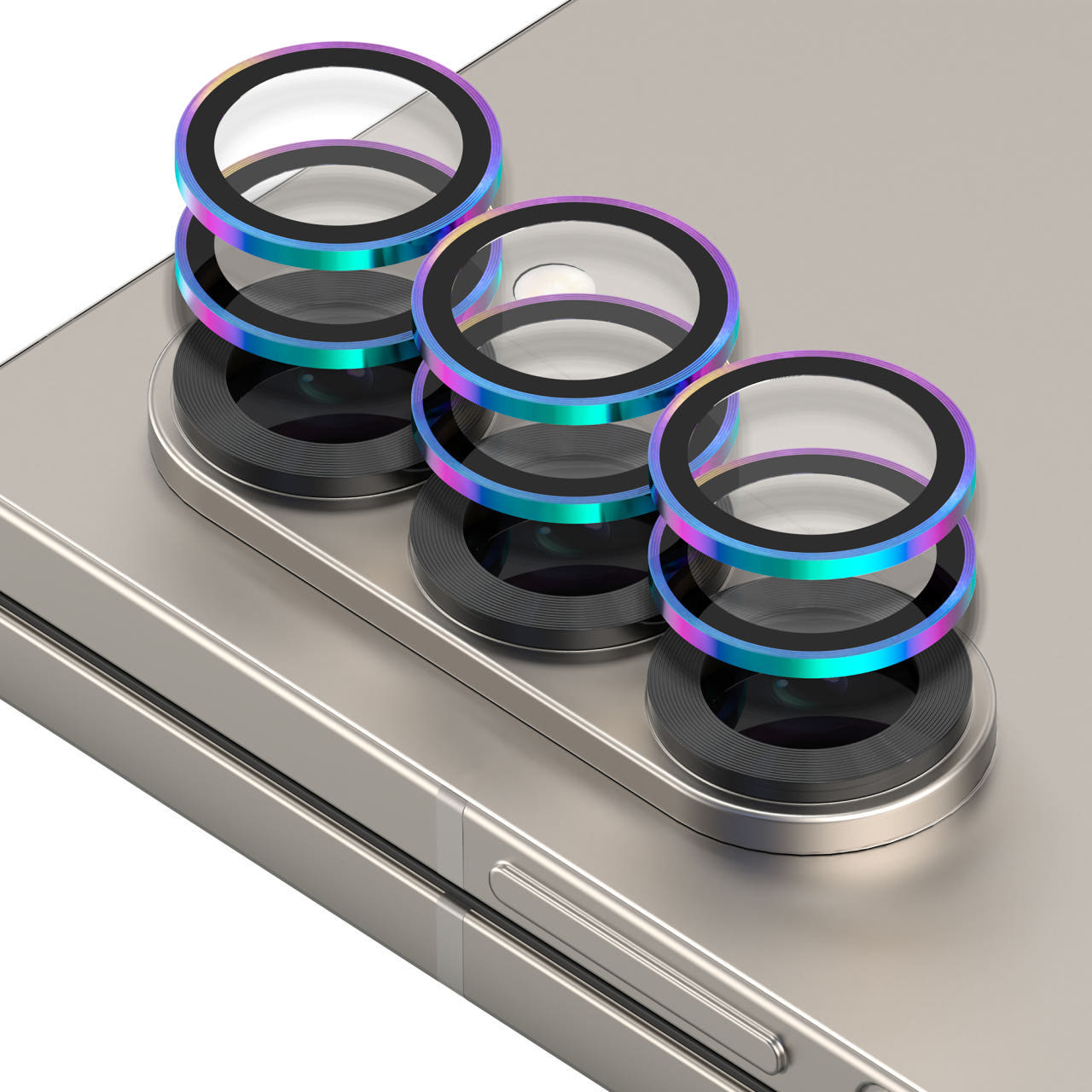 카메라 렌즈 프레임 메탈 링 빛번짐방지 강화유리 보호필름 오로라 갤럭시Z 폴드7, 2매입