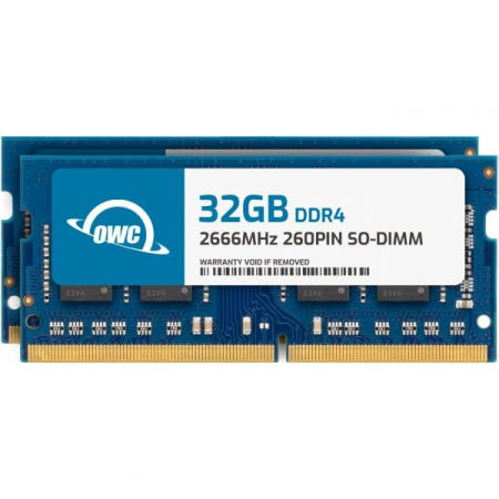 [해외]OWC 64GB(2x32GB) DDR4 2666MHz PC4-21300 CL19 2RX8 비ECC SODIMM 1.2V 260핀 노트북 메모리 RAM 업그레이드 모듈