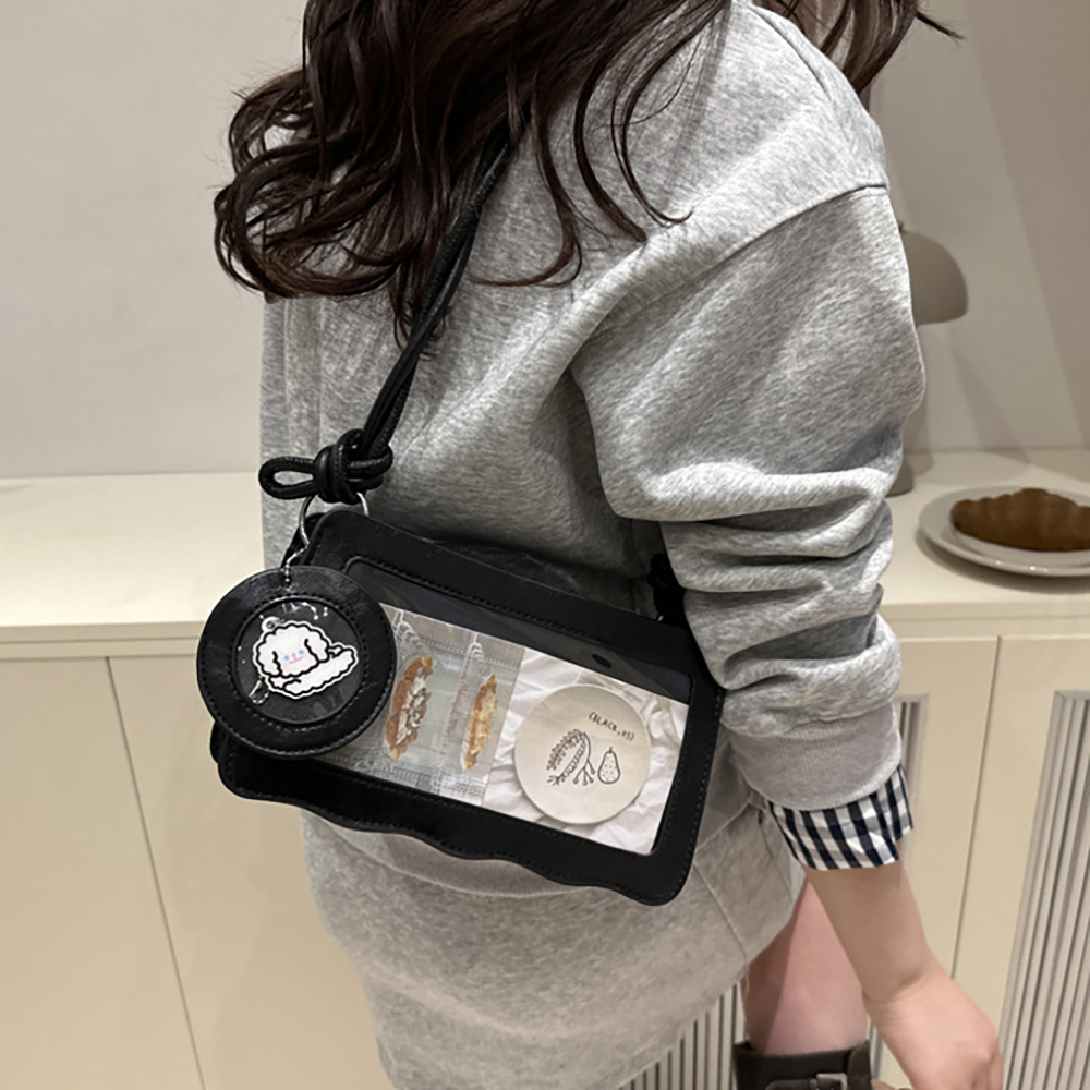 미니 이타백 투명 스퀘어백 투명 덕질가방 굿즈 데코용 포카 오타쿠가방 페인 가꾸 꾸미기 - 상세 이미지 3