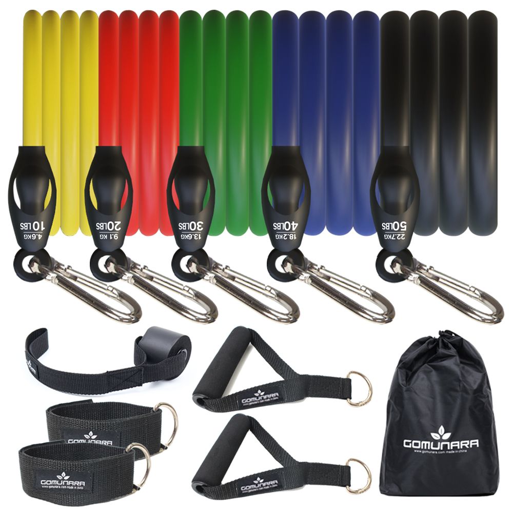 고무나라 멀티 튜빙밴드 세트 마스터 고무 운동 헬스 탄력 어깨 저항 라텍스 홈트레이닝 기구 5종