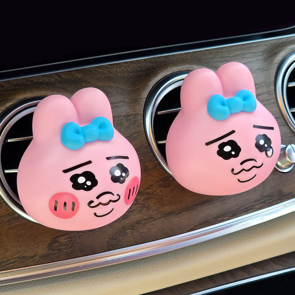 벨르아망 빤쮸토끼 캐릭터 차량용 방향제 빅페이스 자동차 송풍구 디퓨저 울먹빤쮸 블랙체리