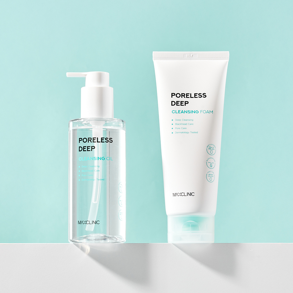 맥스클리닉 포어리스 딥 클렌징오일 200ml+클렌징폼 150g - 상품 이미지