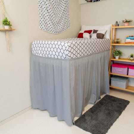 Rajlinen [해외]라즐리넨 엑스트라 롱 기숙사 침대 스커트, 25인치 맞춤형 드롭 더스트 러플, 100% 극세사, 주름 방지, 이지 핏 대학 침구 에센셜 로프트 침대 Twin XL - 40