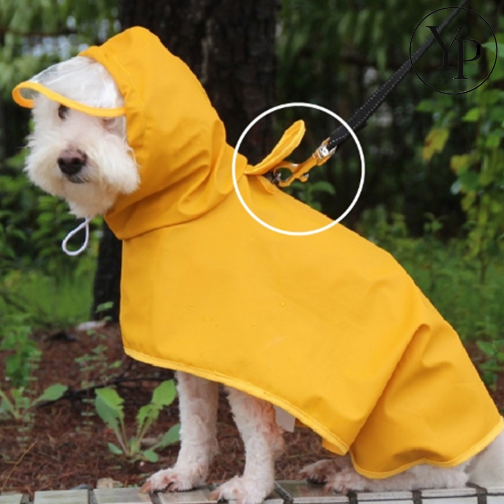강아지 비옷 우비 산책용 방수원단 우비모자 레인코트 중형견 대형견 실외배변 우산