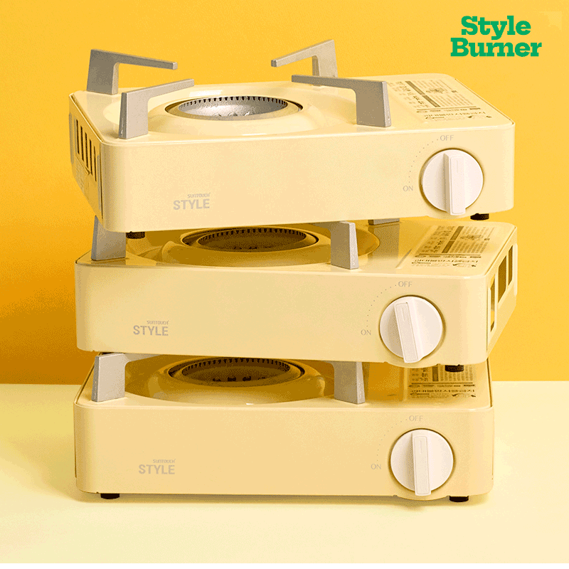 스타일 휴대용 가스렌지 옐로우 블럭 가스레인지 캠핑 미니 버너 스토브