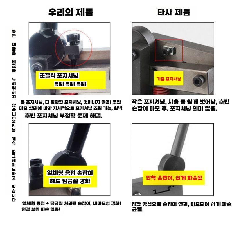 레일절단기 수동 알루미늄 가이드 커팅기 금속 판넬 커터 강철 / 눈금자 포함 - 상세 이미지 3