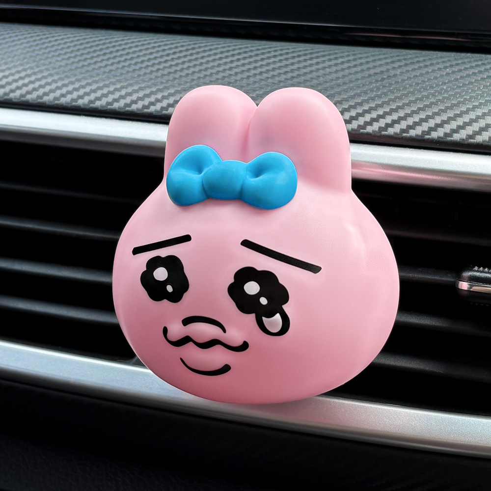 벨르아망 빤쮸토끼 캐릭터 차량용 방향제 빅페이스 자동차 송풍구 디퓨저 울먹빤쮸 블랙체리