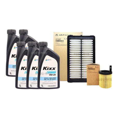GS칼텍스 디올뉴스포티지NQ5 1.6가솔린터보 엔진오일세트 킥스HYBRID 5L 필터2M-N9