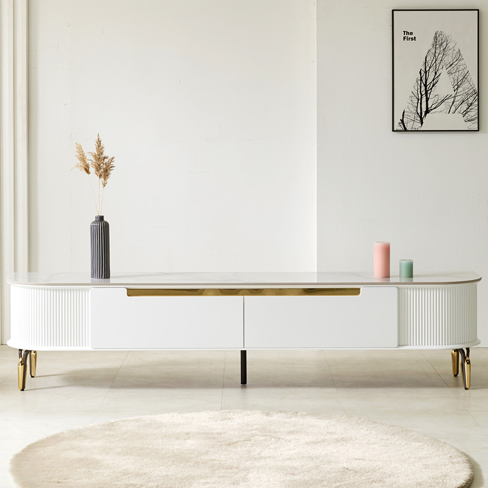 스코나 아네타 템바보드 포세린 세라믹 원목서랍 거실장 2000 TV장